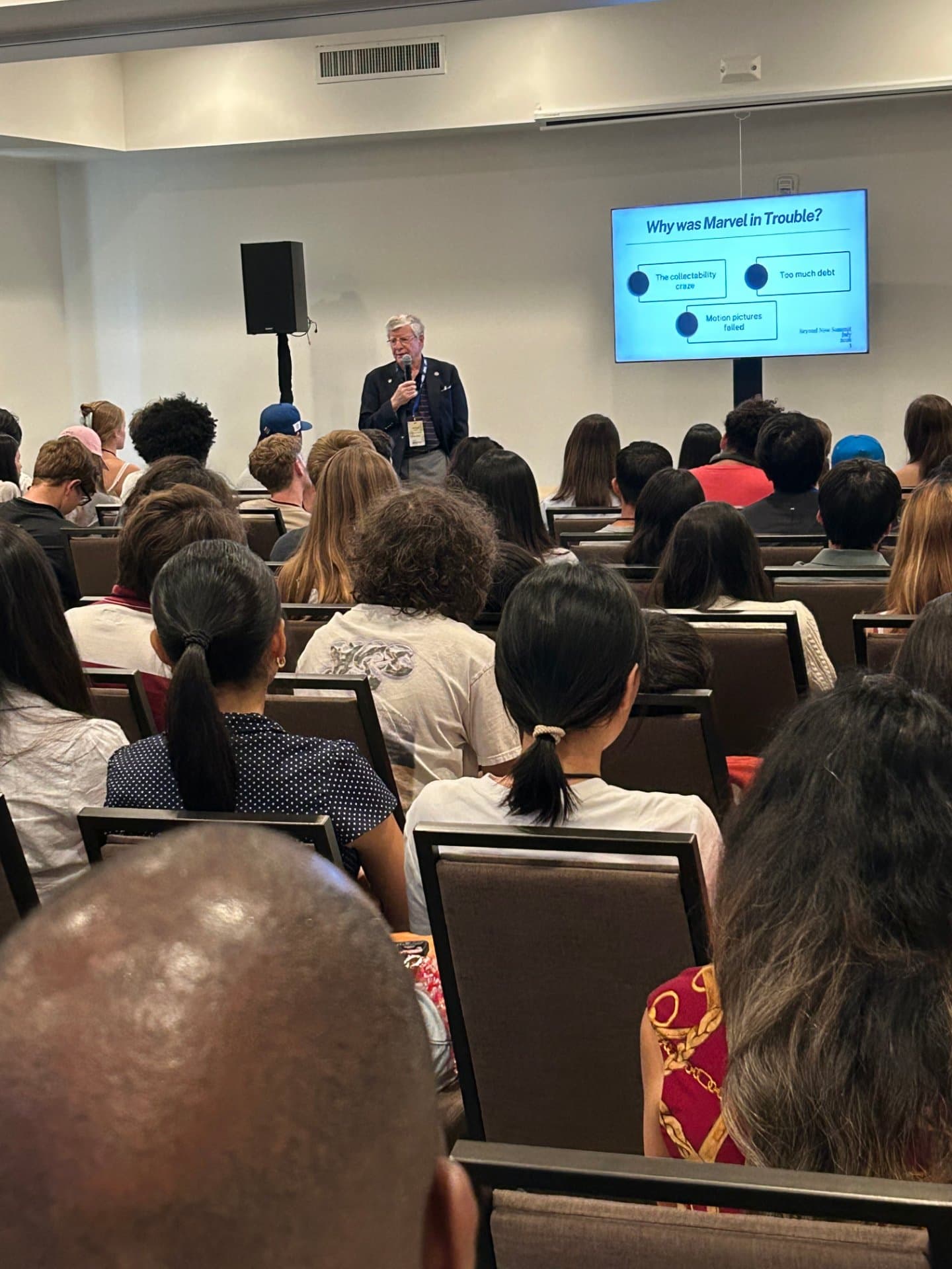 Peter speaking to an audience about leadership